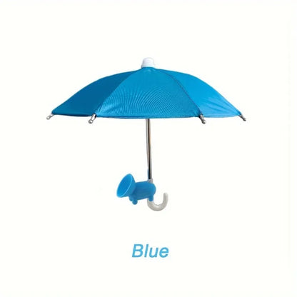 Mini Umbrella for Smart Phone with Suction Cup Holder, Outdoor Anti-Glare Sunshade Cover, Anti-Reflective Screen Protector