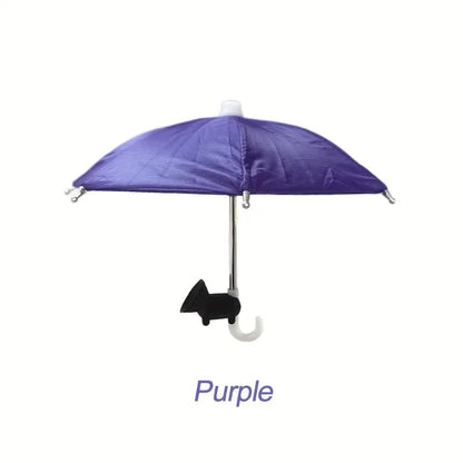 Mini Umbrella for Smart Phone with Suction Cup Holder, Outdoor Anti-Glare Sunshade Cover, Anti-Reflective Screen Protector